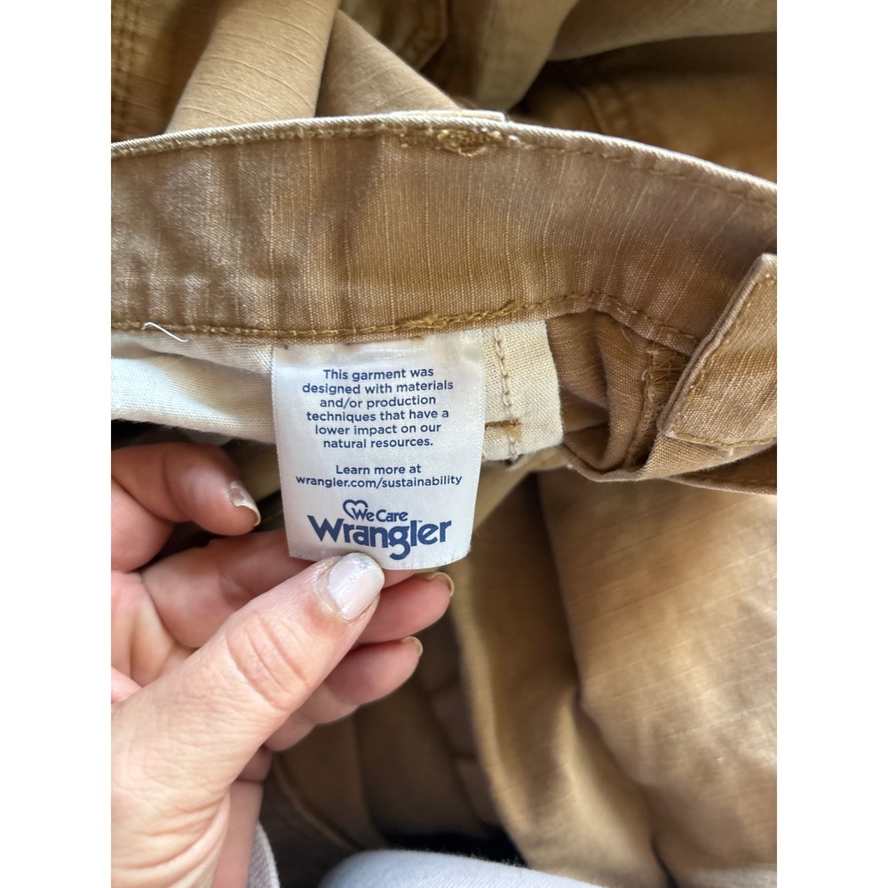 Wrangler Workwear Mens Tan Ripstop Cargo Pants Straight Leg Utility 36x31 - Picture 8 of 9